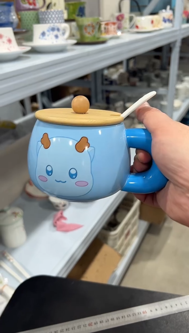 杯子骨瓷（简装）木盖 早餐杯一个