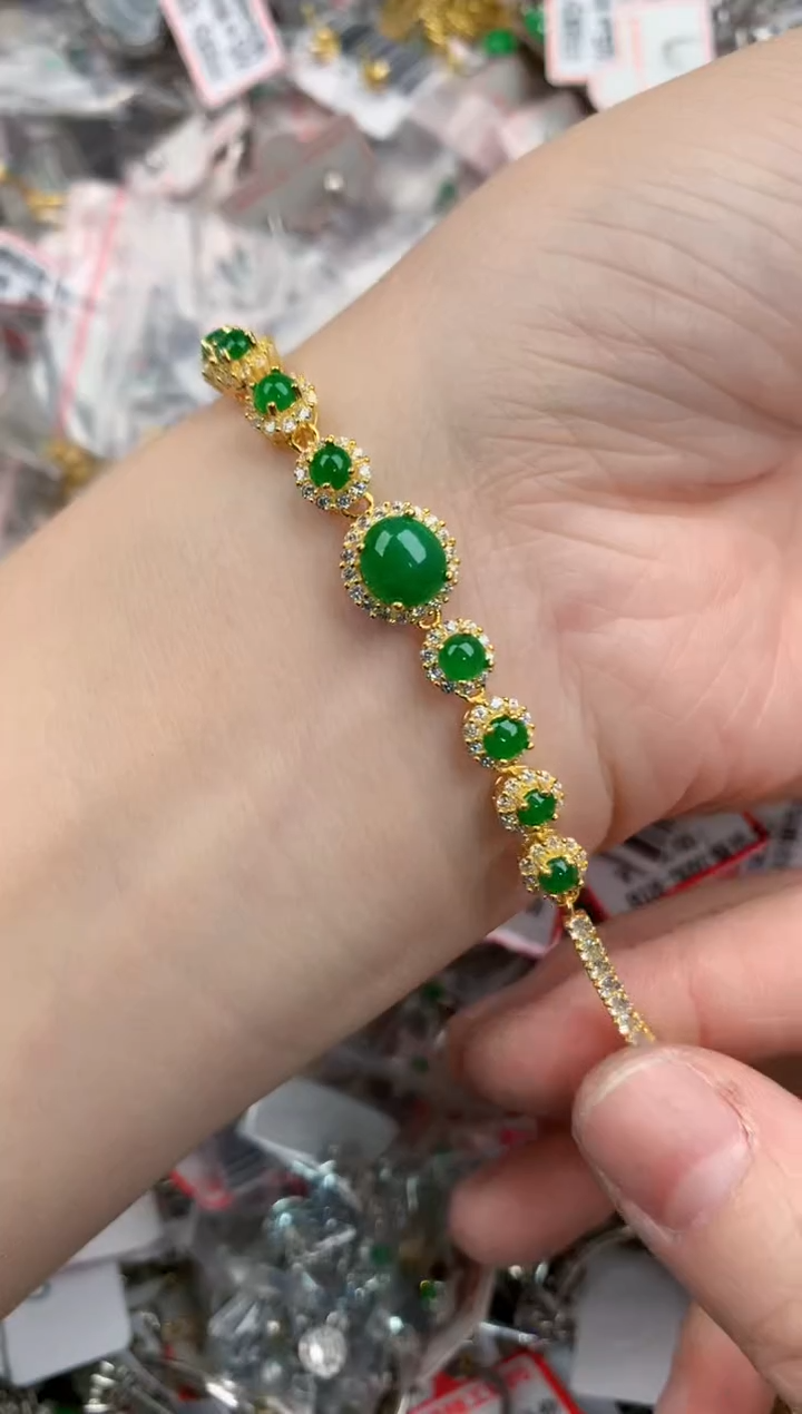 银S925镶嵌戒指翡翠999            7