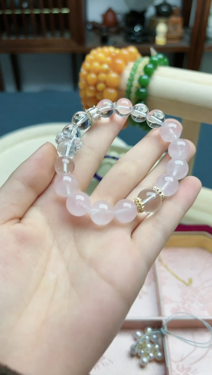 【闪购商品】水晶手串未镶嵌水晶双拼手串*1 NX