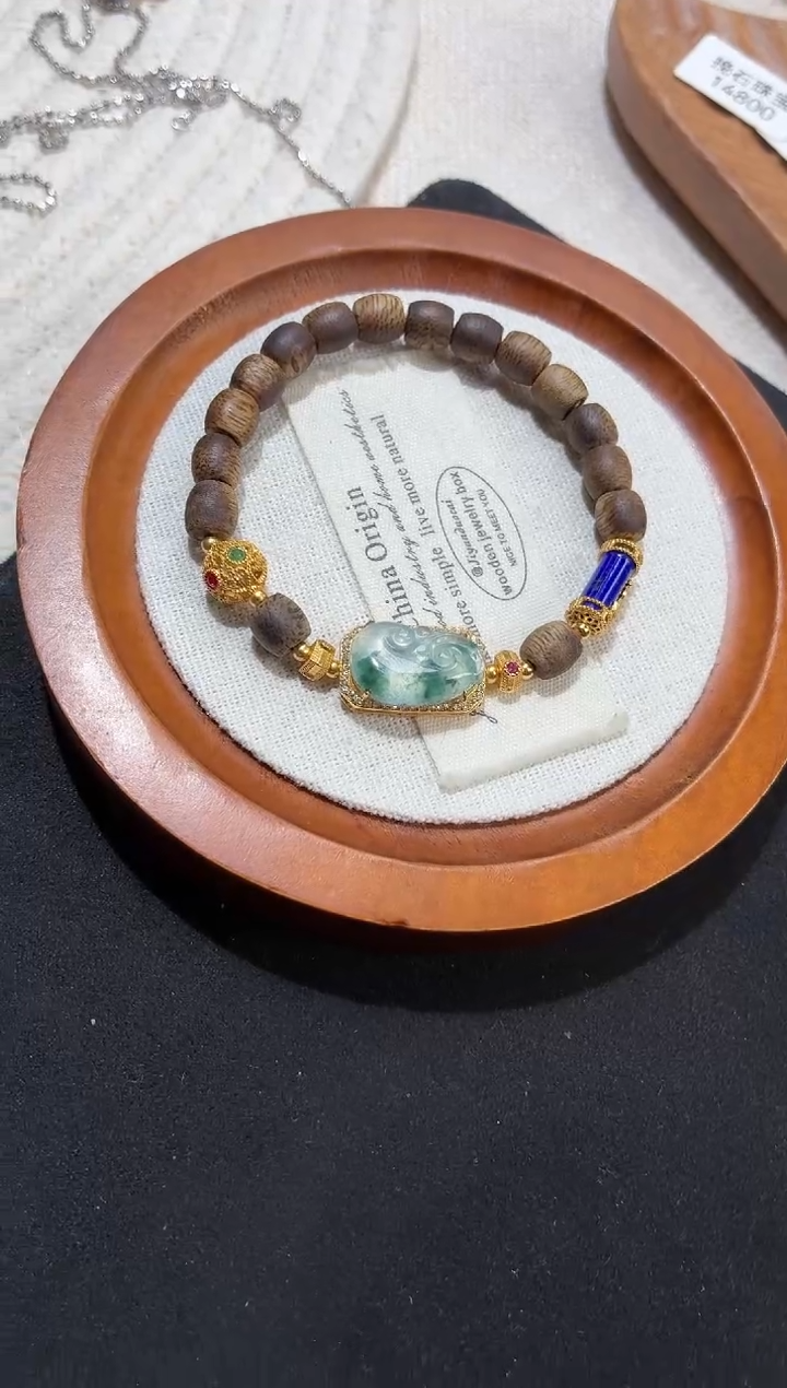 银S925镶嵌手串翡翠手串