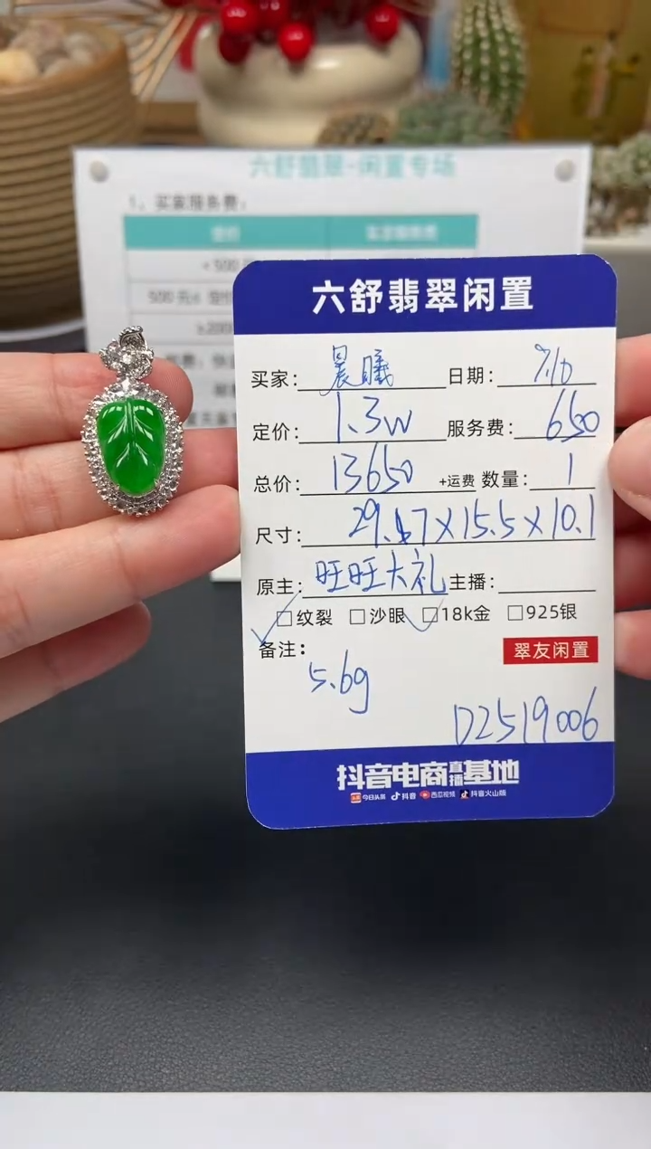 颈饰18K金镶嵌翡翠?**曦D2519006