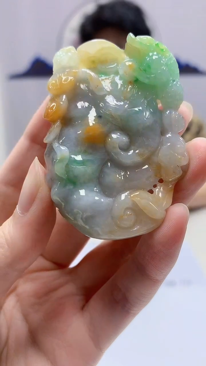 【闪购商品】定制翡翠未镶嵌4688zm-毛货赠珠链如意175