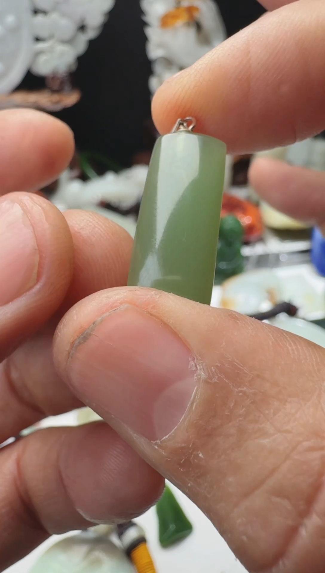 【闪购商品】和田玉（碧玉）颈饰未镶嵌天然碧玉鸭蛋青小精品锁骨链