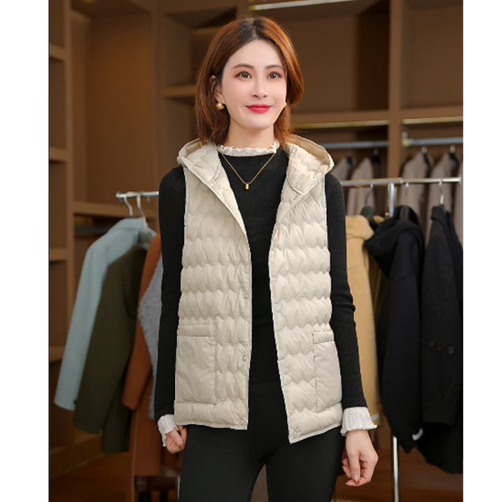 【张富美】2025上新秋冬立领修身贴身显瘦保白鸭绒羽绒马甲251127
