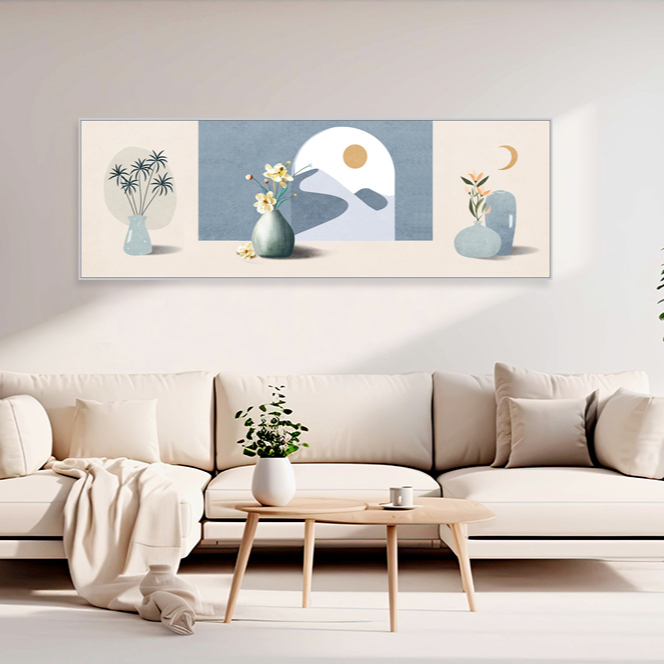 H014简约风 奶油风格卧室与客厅墙面高级感自粘画