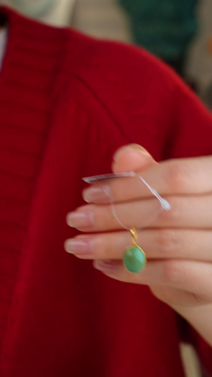 【闪购商品】绿松石吊坠(不含链)18K金镶嵌1