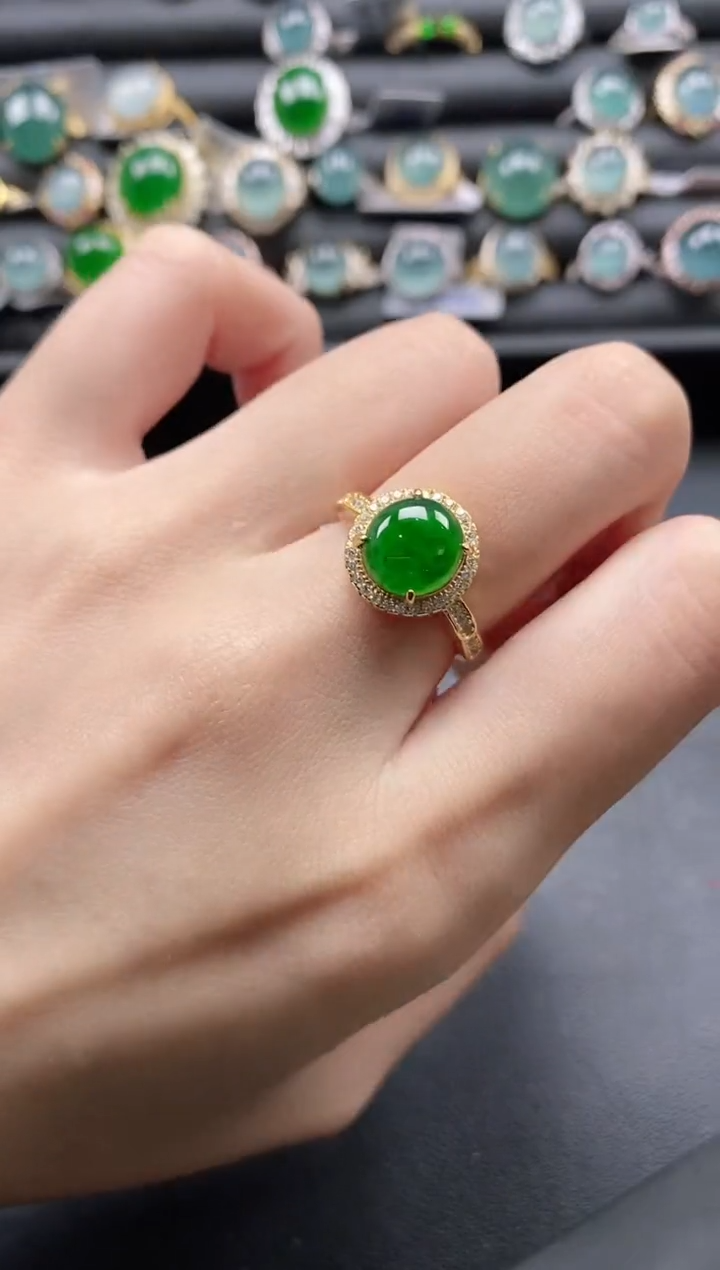 【闪购商品】翡翠戒指银S925镶嵌11111