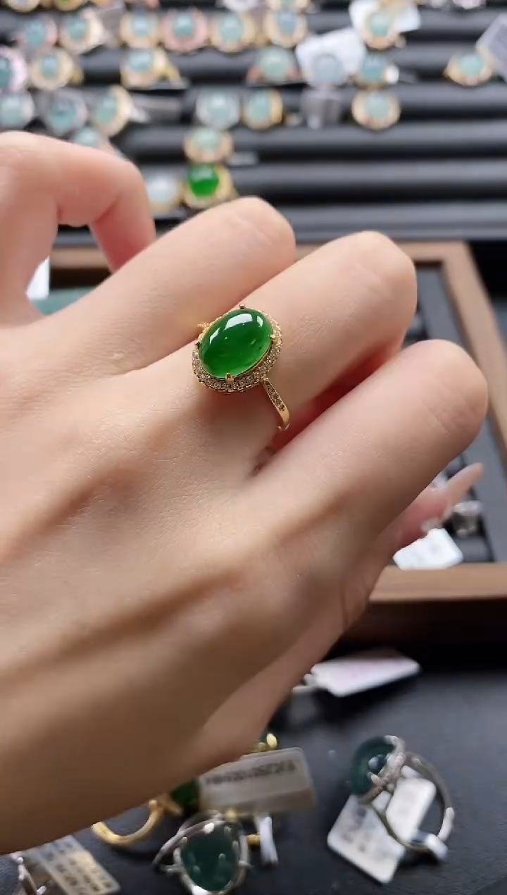 【闪购商品】翡翠戒指银S925镶嵌51151