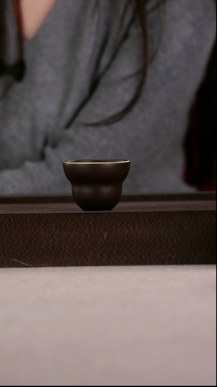 茶壶紫砂四号井茄皮紫泥描金葫芦杯