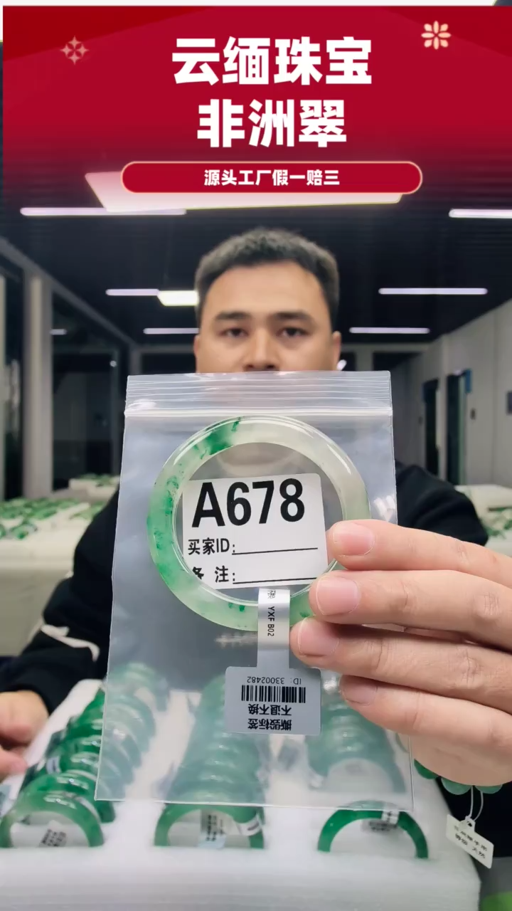 未镶嵌手镯石英质玉（非洲翠）58圈口A678