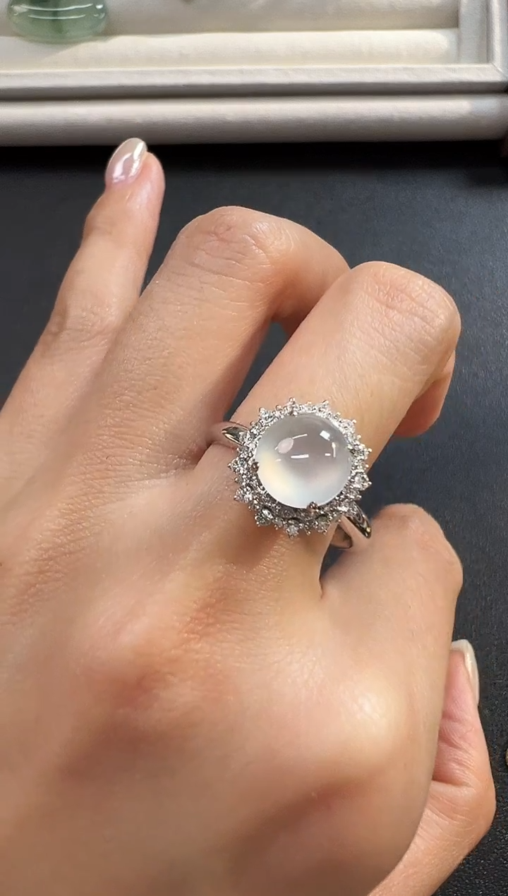 18K金镶嵌戒指翡翠KSP1219-033