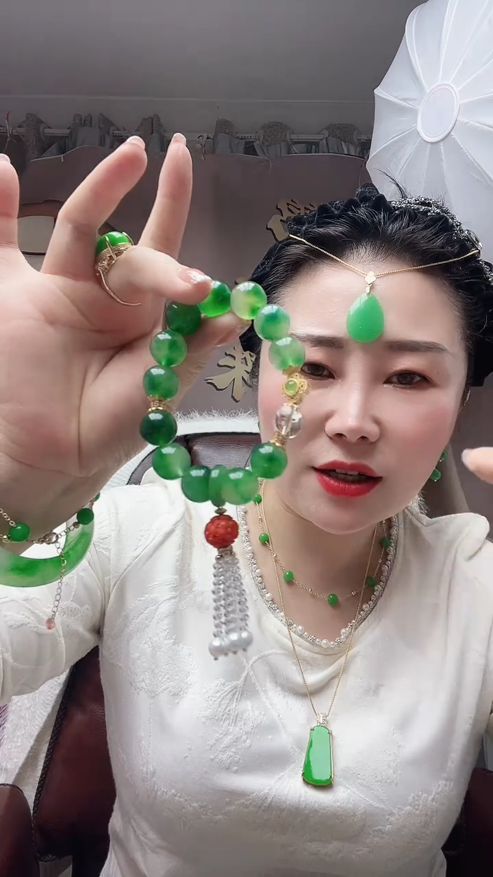 【闪购商品】翡翠手链14K金镶嵌66号