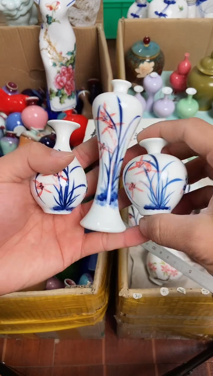 【闪购商品】摆件2.1晚景德镇手工陶瓷摆件-3个