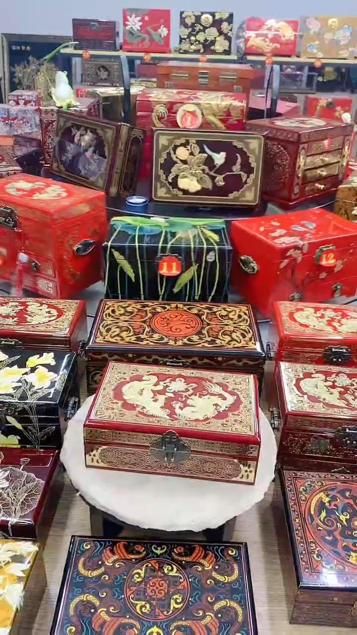 【闪购商品】23酒红铜丝贝壳镶嵌龙凤呈祥升级款