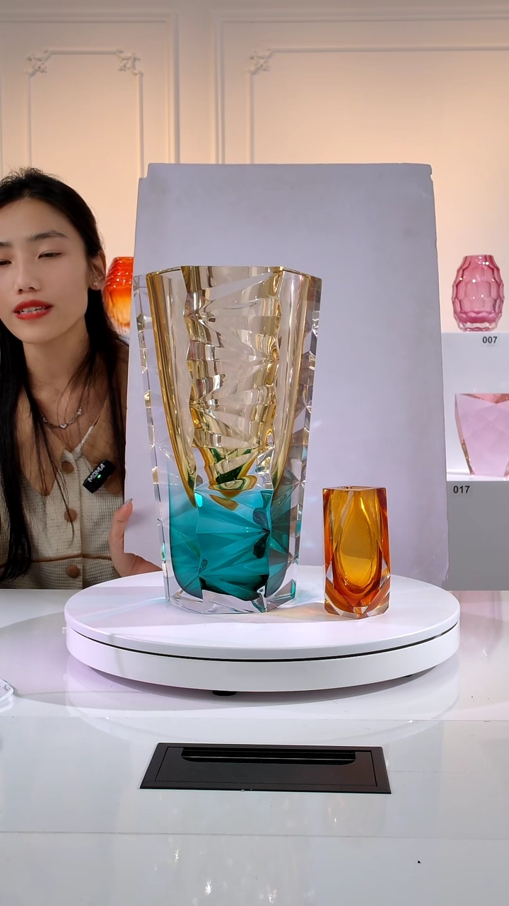 J****y茶金湖水绿大号冰岛火山花器