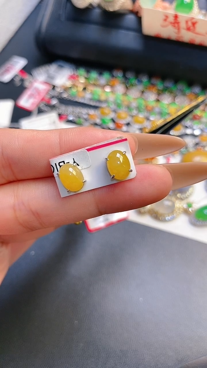 银S925镶嵌戒指翡翠天然