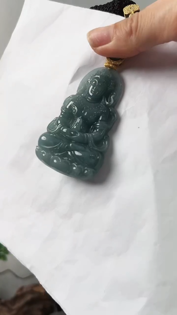 【闪购商品】翡翠颈饰18K金镶嵌观音1
