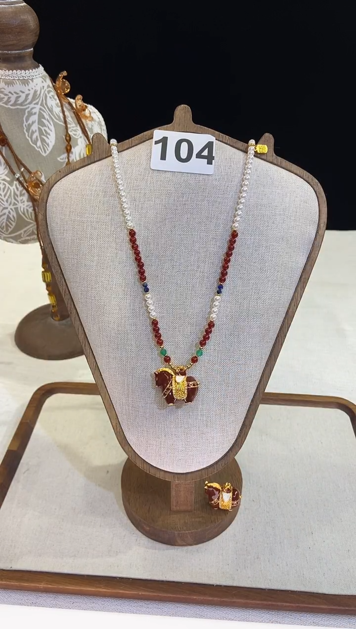 项链钛钢淡水珍珠104