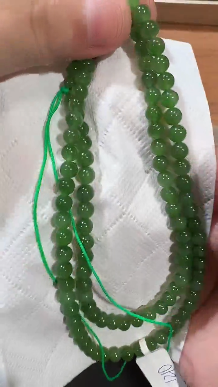 【闪购商品】和田玉珠链未镶嵌1210碧玉6mm108链