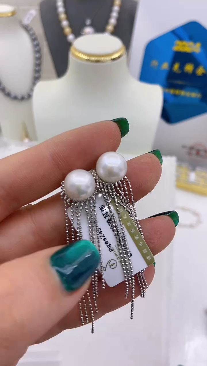 【闪购商品】淡水珍珠耳饰银S925镶嵌97