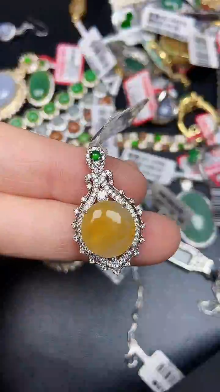 银S925镶嵌戒指翡翠2680