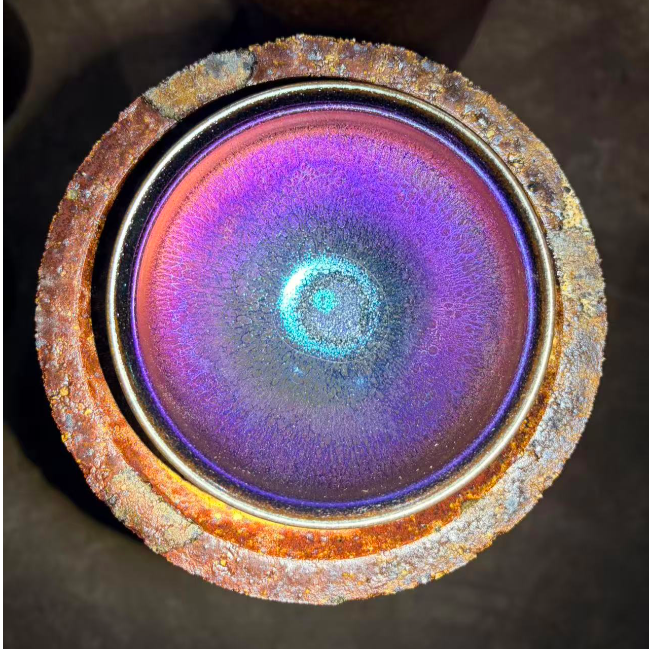 建窑建盏 彩麒麟 高端茶器主人杯 电烧