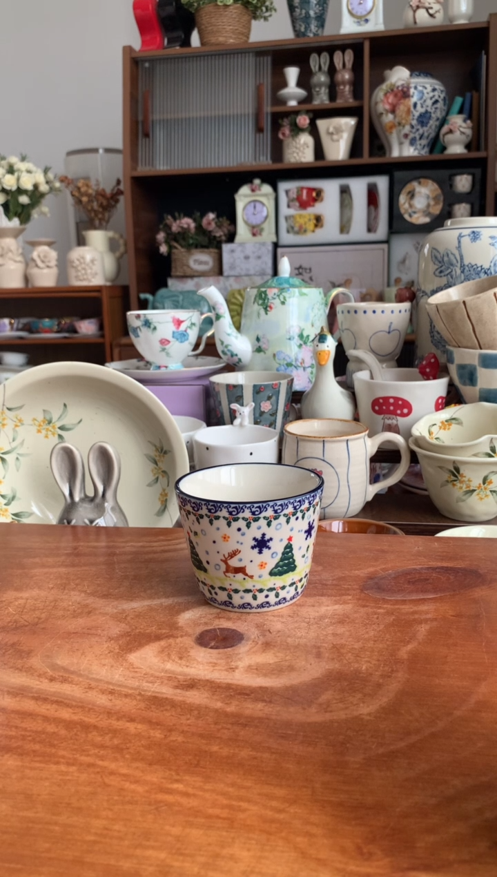 陶瓷圣诞猪口杯  【送勺】