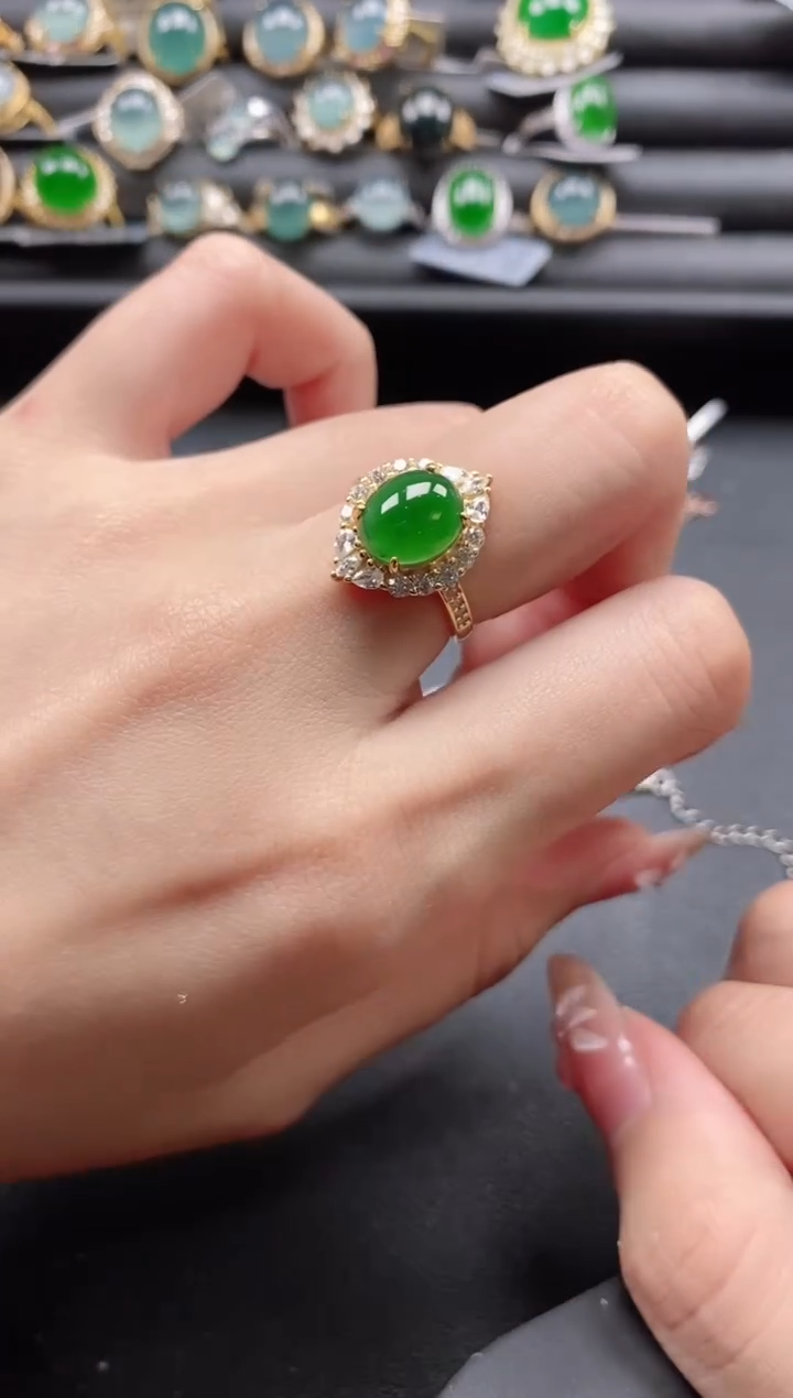 【闪购商品】翡翠戒指银S925镶嵌1111