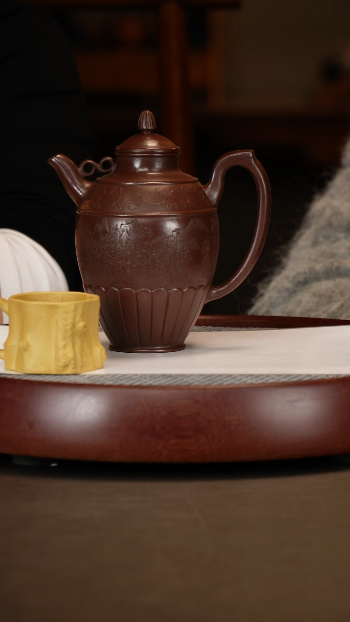 【闪购商品】紫砂茶壶可心紫泥执壶+刘禅画