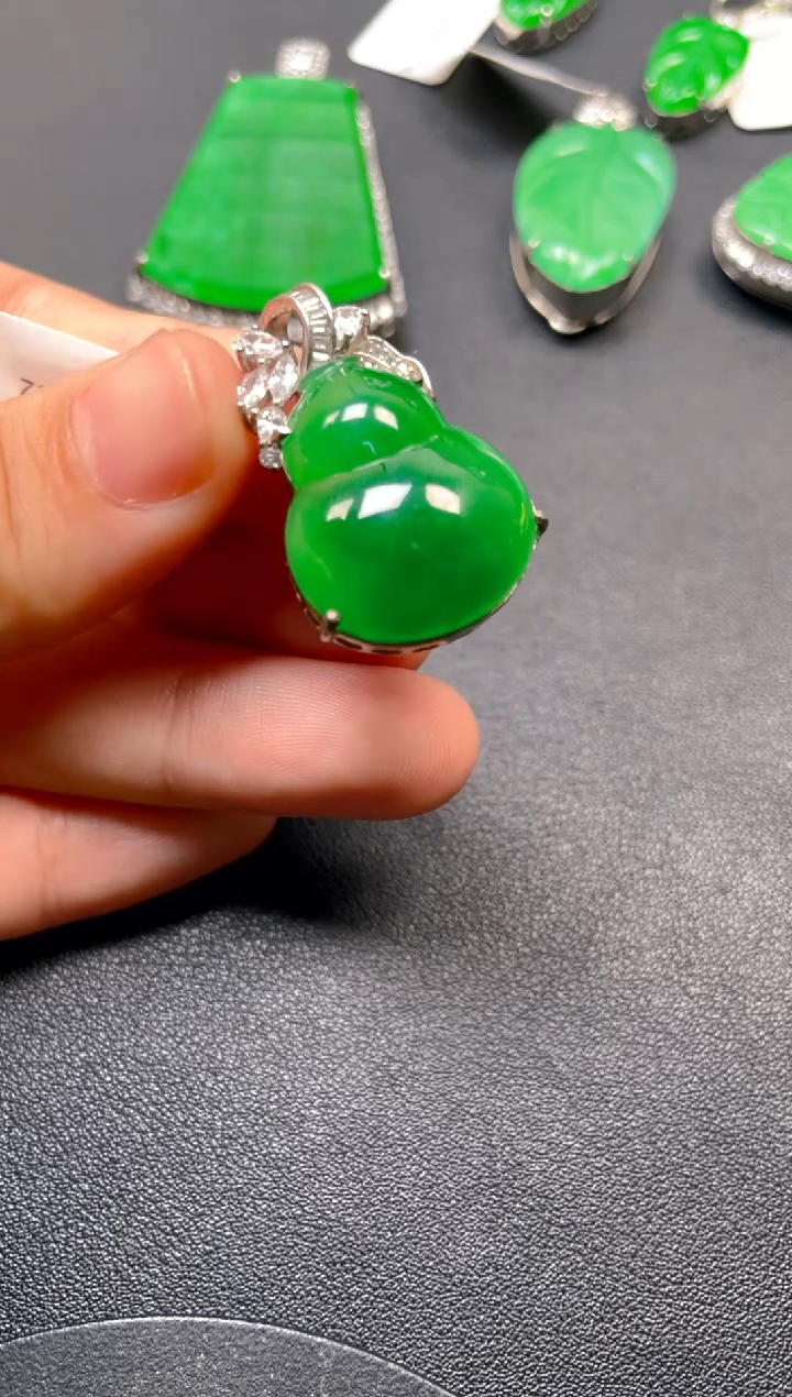 银S925镶嵌挂件翡翠dz1
