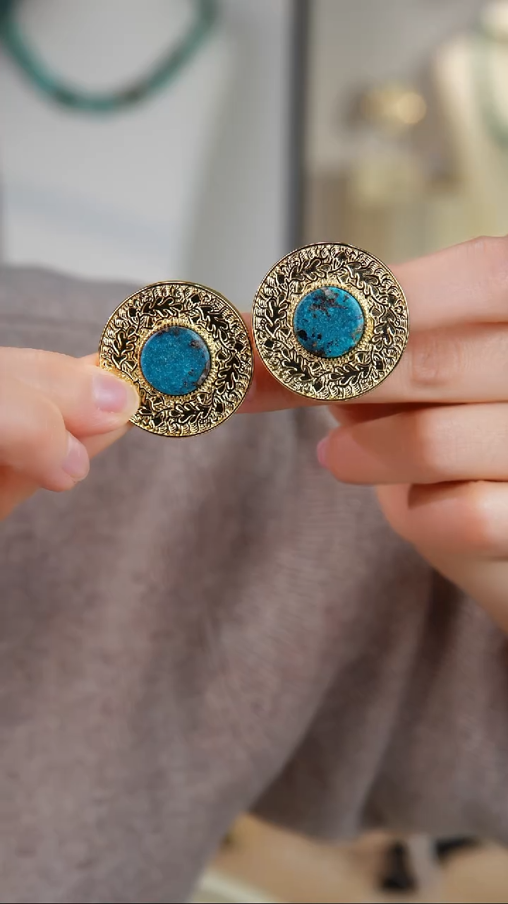 合金绿松石耳饰多样性发货