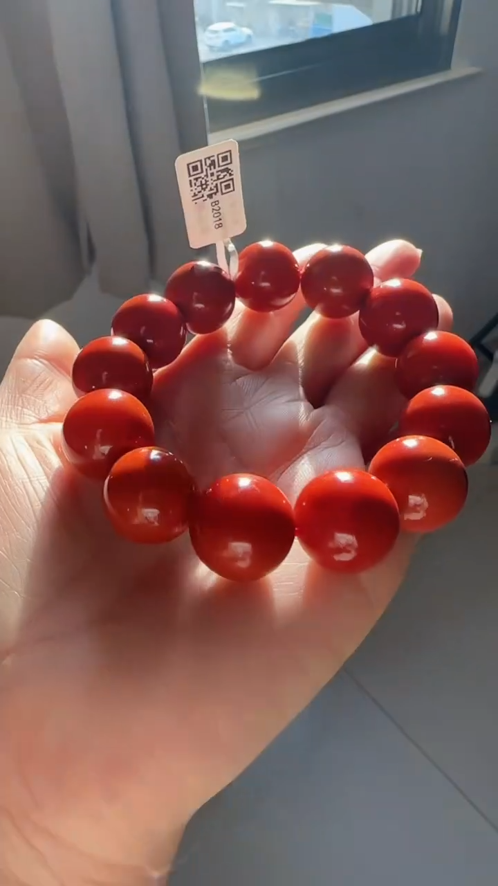 未镶嵌多样性发一件南红玛瑙【高货】锦红18mm保山圆珠单圈 