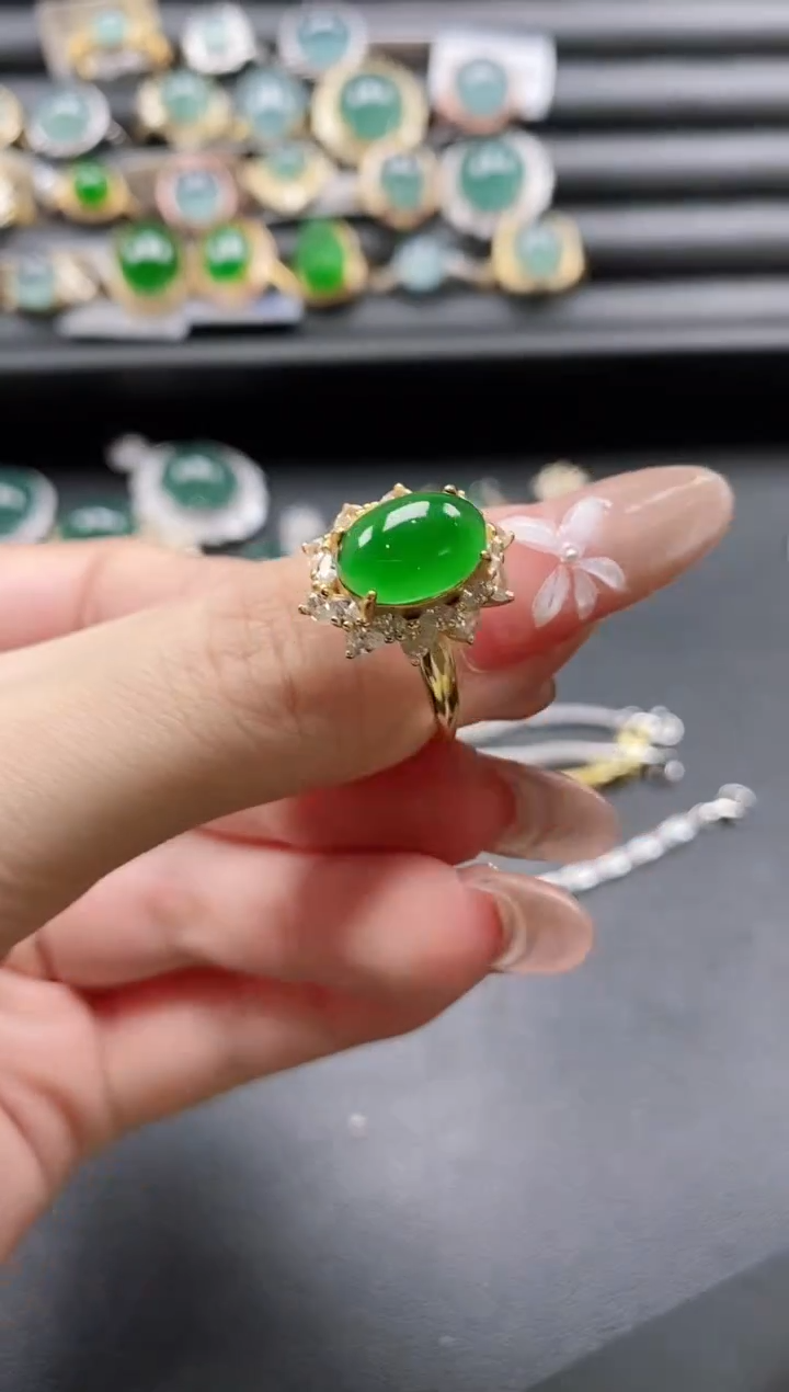 【闪购商品】翡翠戒指银S925镶嵌51151