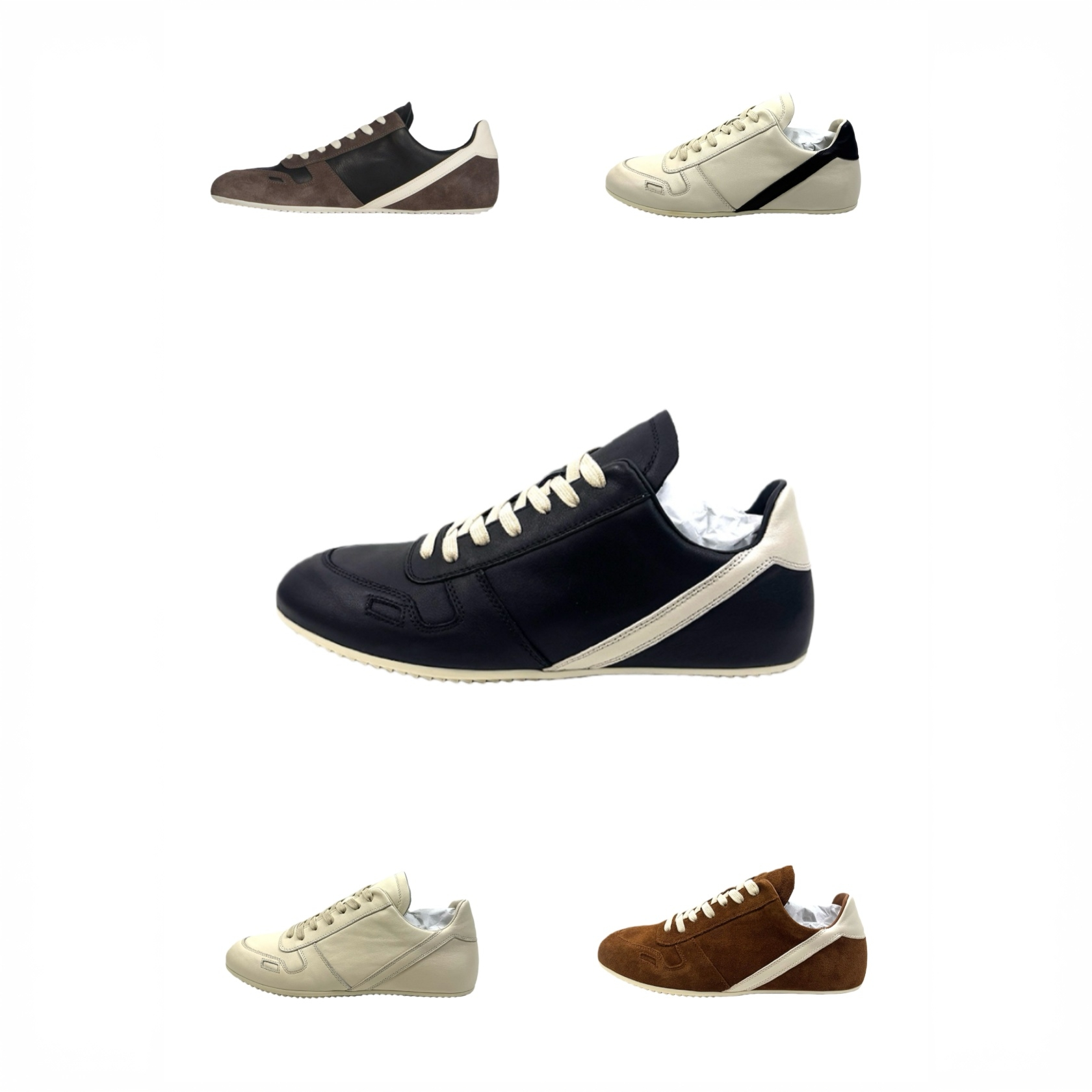 DUJIA Rick德训Owens暗黑风格26SS新款复古运动德训鞋薄底平底鞋 