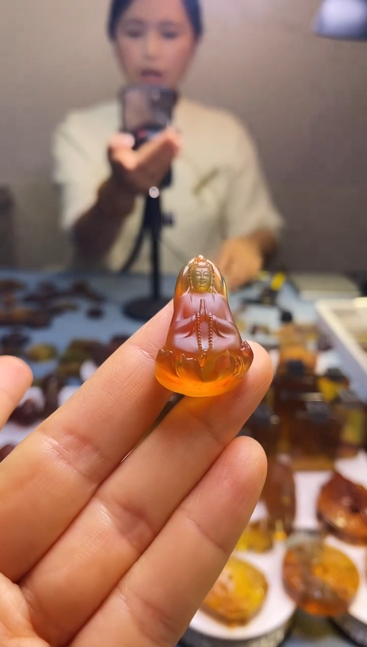 琥珀颈饰未镶嵌SN60-23（观音）小锁骨