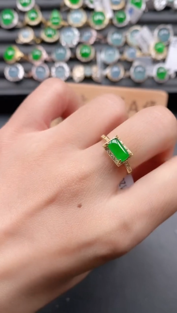 银S925镶嵌戒指翡翠111111