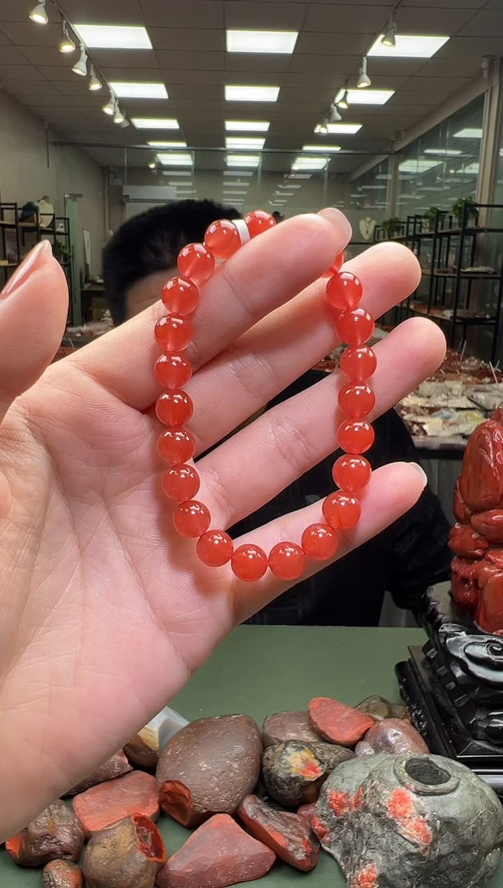 【闪购商品】南红玛瑙手串未镶嵌单圈手串一条约8mm 多样性发货