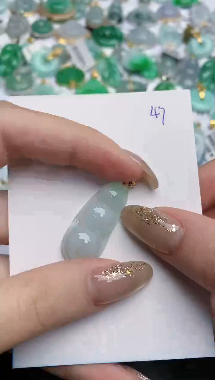 【闪购商品】翡翠颈饰18K金镶嵌天然缅甸翡翠A货