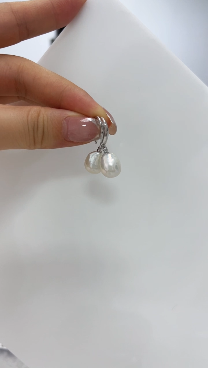 【闪购商品】淡水珍珠DA银S925镶嵌耳钩 B509