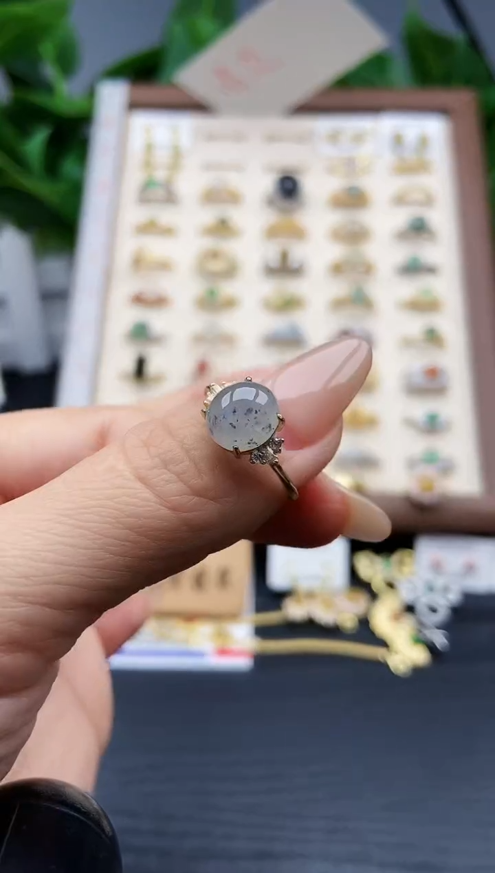 银S925镶嵌戒指翡翠12