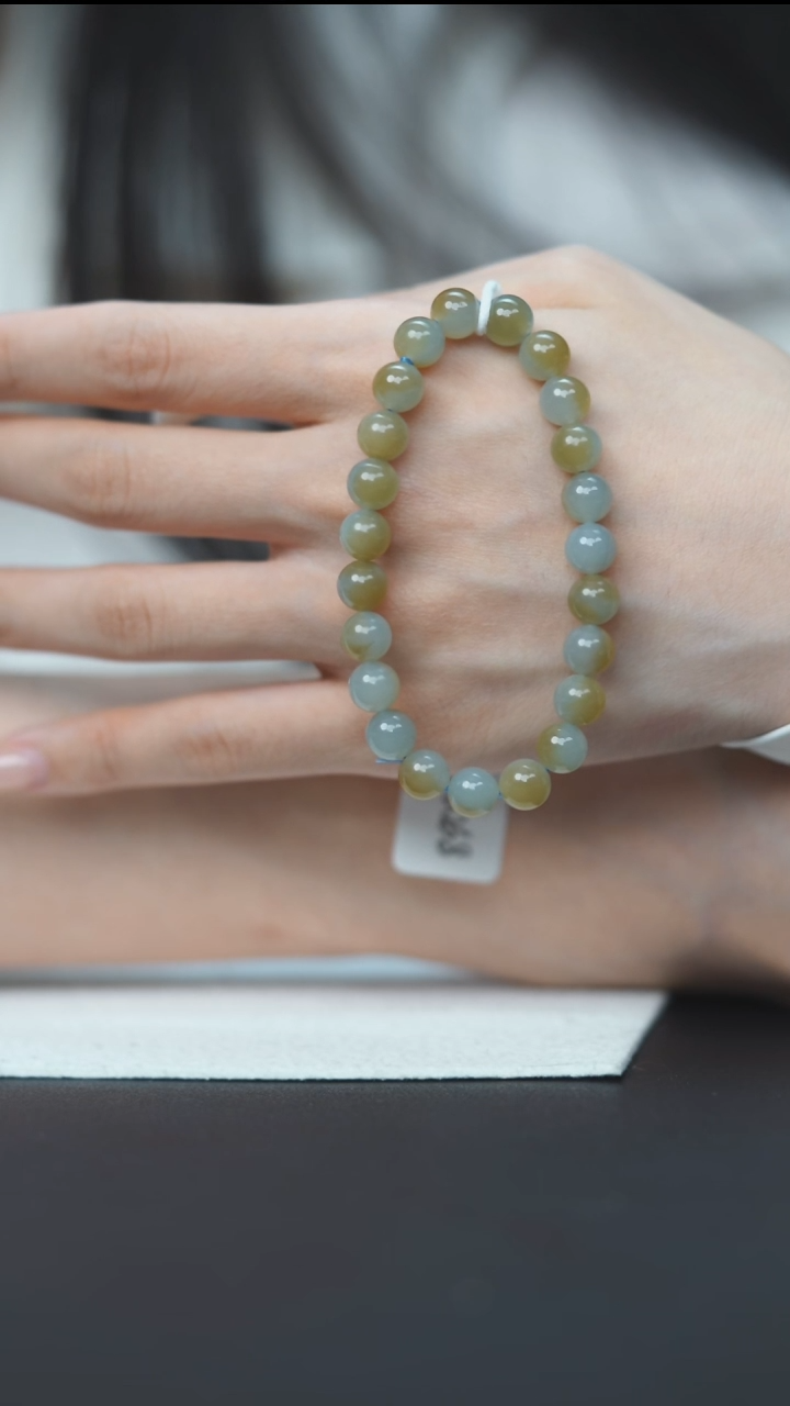 未镶嵌手串和田玉且末天空蓝飘糖手串HC30068