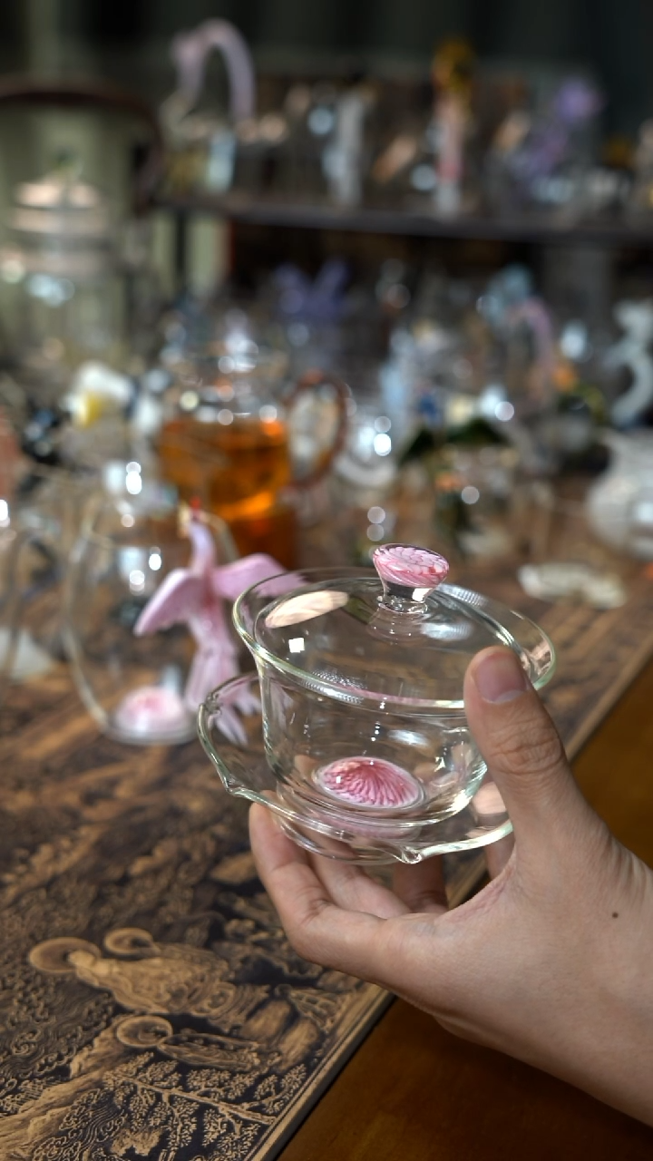 A****u儒雅盖碗粉凤尾  晶焱金标