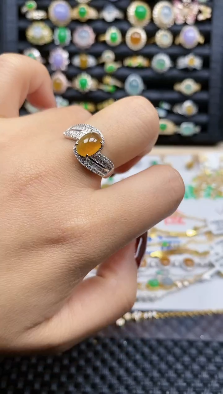 银S925镶嵌戒指翡翠92