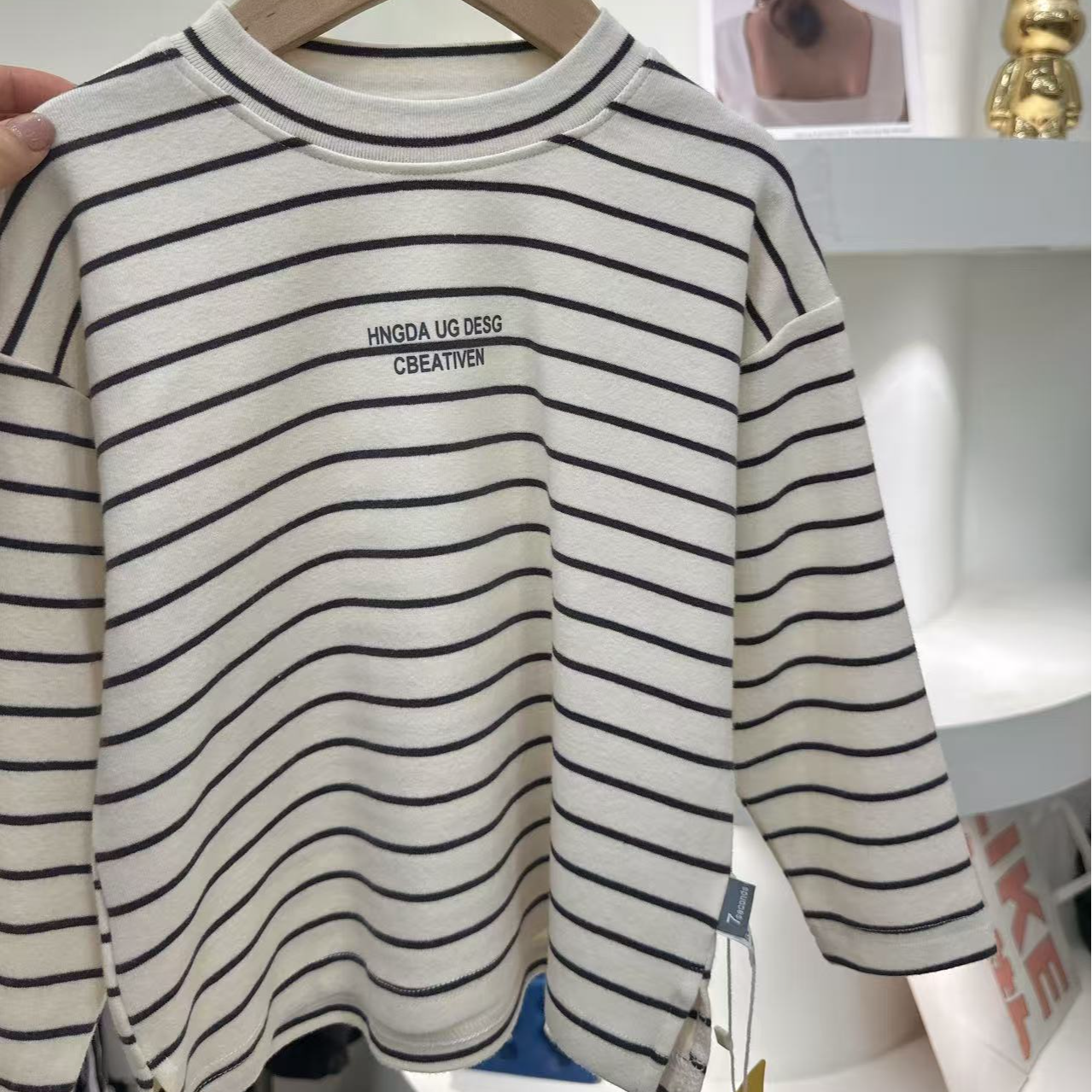 QM2025春季新款儿童条纹打底衫 330108