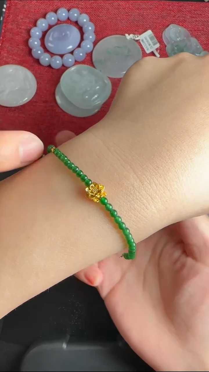 【闪购商品】翡翠手串足金镶嵌WY0214250