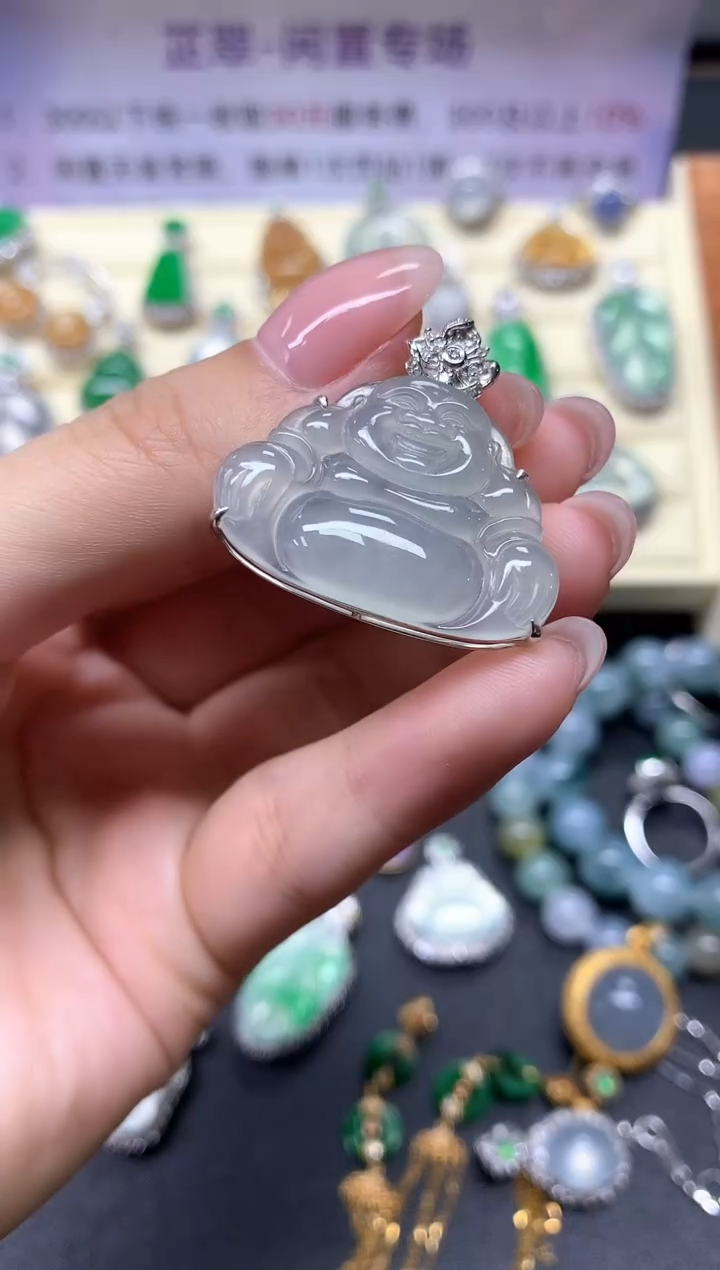 【闪购商品】翡翠吊坠(不含链)18K金镶嵌吊坠|2900+290