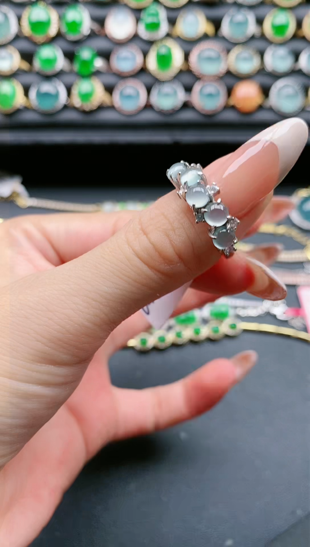 【闪购商品】翡翠戒指银S925镶嵌111111