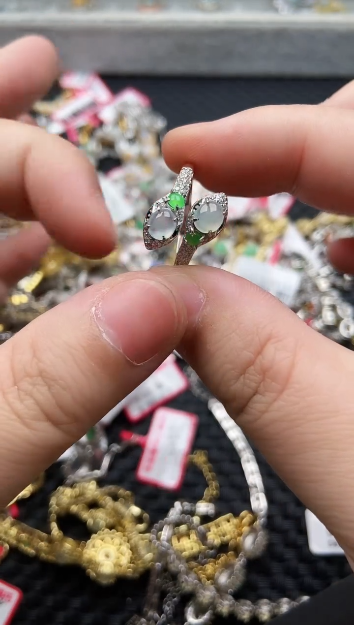 【闪购商品】翡翠戒指银S925镶嵌4444444-4