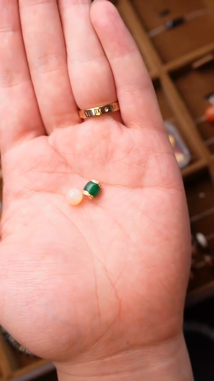 合金000玛瑙/玉髓两颗配珠