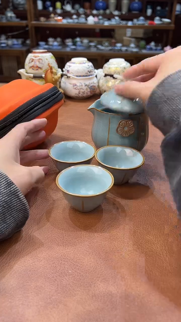 真的很便宜会开片的旅行茶具